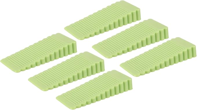uxcell 6 Pcs Door Stoppers for Bottom of Door, 15mm/0.59 Inch Door Stops, Rubber Door Stopper Wedge Anti Slip, Window Stopper Door Stackable, Green