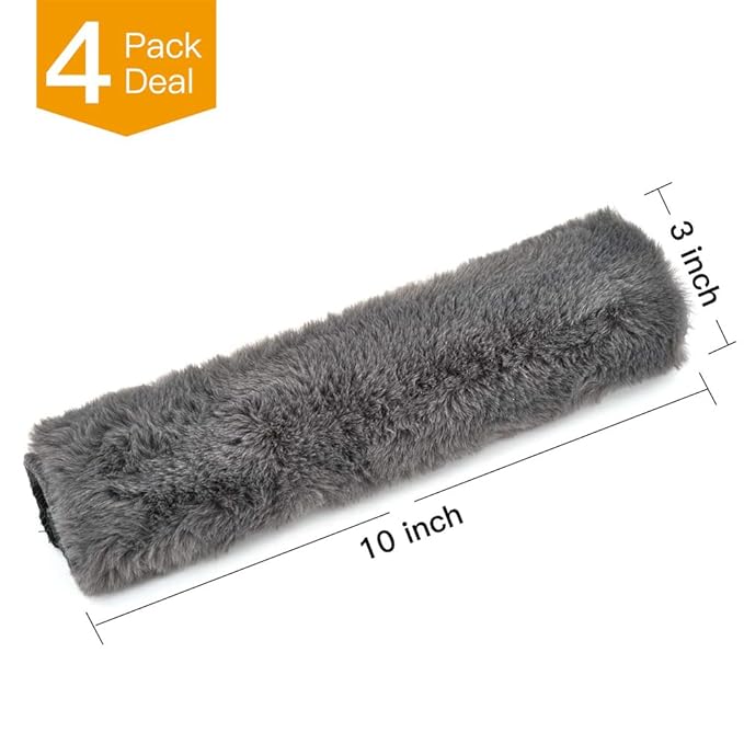 4Pack Seatbelt Covers for Kids,Seat Belt Cushion Cover,Infant Baby Car Seat Neck Shoulder Strap Pads,Soft Newborn Carseat Stroller Straps Covers Accessories(Grey)
