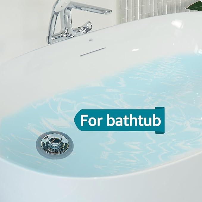 Bathtub Drain Stopper, Tub Stopper, Bathtub Drain Plug,Sink Drain Stopper, Universal Bathroom Bath Tub Drain Stoppers, Shower Cover Replacement Jets Hair Catcher Topper Rubber Strainers(Patented)