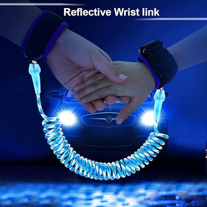 Reflective Anti Lost Wrist Link, Anti Lost Wrist Link Anti Lost Leash Baby Leash with Child Upgraded Safety Locks for Kids (Blue 8.2 Ft)