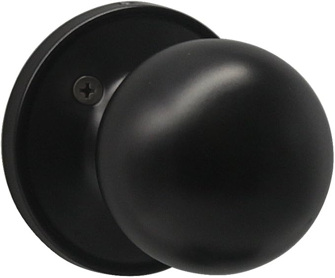 Probrico Stainless Steel Half-Dummy Door Knobs Black Round Pulls for Furniture/Living Room, 6 Pack