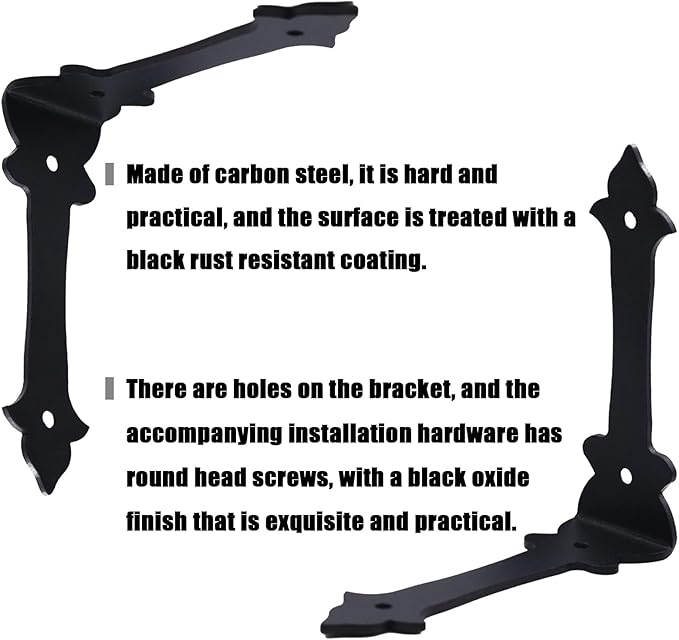 4 Inch Corner Protector Furniture Edge Corner Guards Corner Bracket Metal Embellishments with Wood Decorative Metal Rustic Hardware for Home Edge Corner Hardware Accessories (Black 4 Pack)