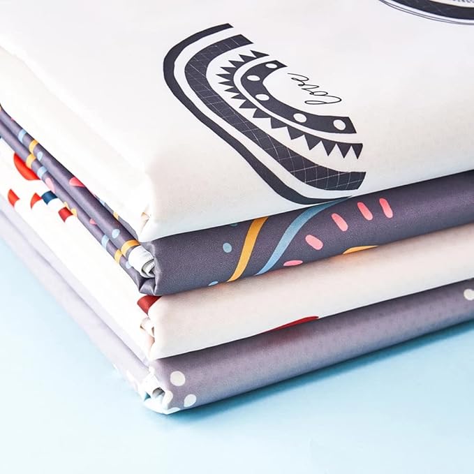 Baby Splat Mat for Under High Chair - WWaterproof and Washable Eating Mat for Toddlers&Kids, Portable Play Mat and Table Cloth 43 inch (Rainbow Black)