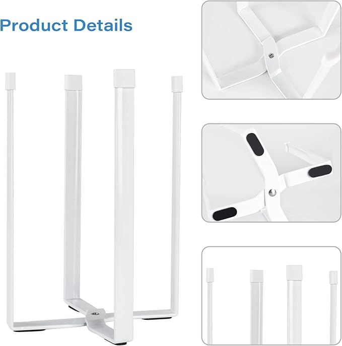 Kitchen Countertop Drying Rack for Bottles, Cups and Plastic Bags - Multifunctional Holder with Shelf and Trash Bag, White