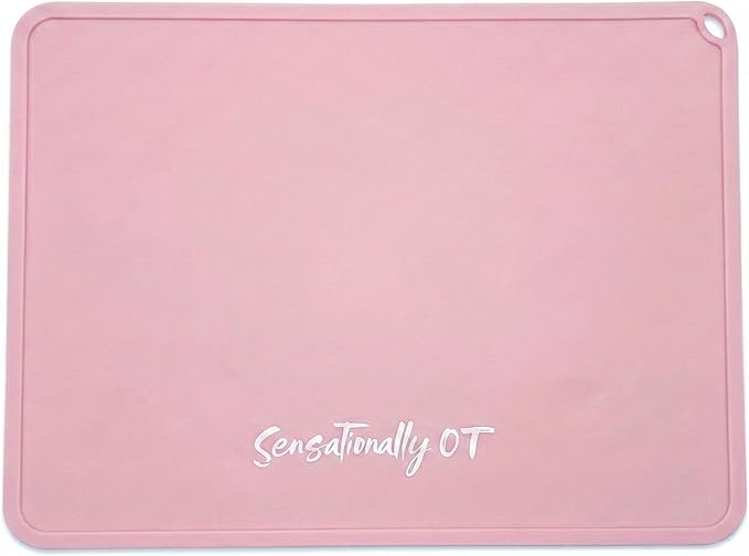 Pink - Premium Silicon Placemat for Toddlers - Non-Slip, Easy Clean Design, Kids Placemats for Dinning Table, Portable, Perfect Mess-Free Mealtime & Playtime