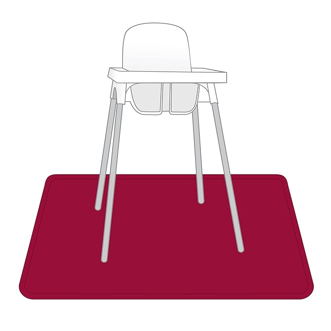 BapronBaby Minimalist Cranberry Splash Mat - Waterproof Catch-All for Under High Chairs, Floors, Tables, Playtime or Arts & Crafts - Machine Washable - 45" x 45”