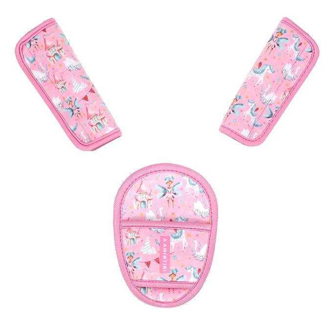 Car Seat Straps Pads for Kids, Ultra Soft Plush Car Seat Strap Covers for Kids, Infant Carseat Shoulder Pad, Hip Support for Car Seats, Pushchair, Baby Stroller. (Wizard Castle)