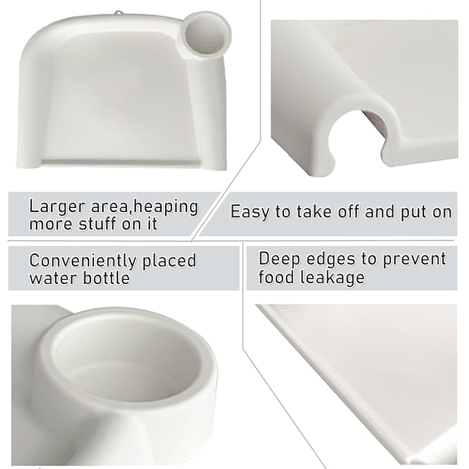 Baby Dining Tray Compatible with Inglesina Fast Table Chair Silicone Baby Feeding Tray for Clip-On Fast Table Chair Dishwasher Safe BPA Free Silicone Removable Dining Tray Accessory -White