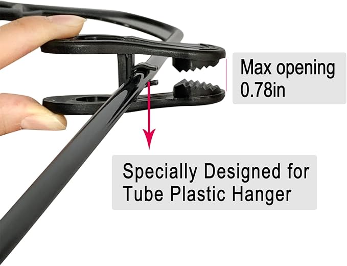 TOFIIGREM Black Hanger Clips 30 PCS, Plastic Hangers Clips Perfect for Plastic Velvet Hangers, Multi-Purpose Clothes Pins Finger Clip for Skirt Pants Hanger
