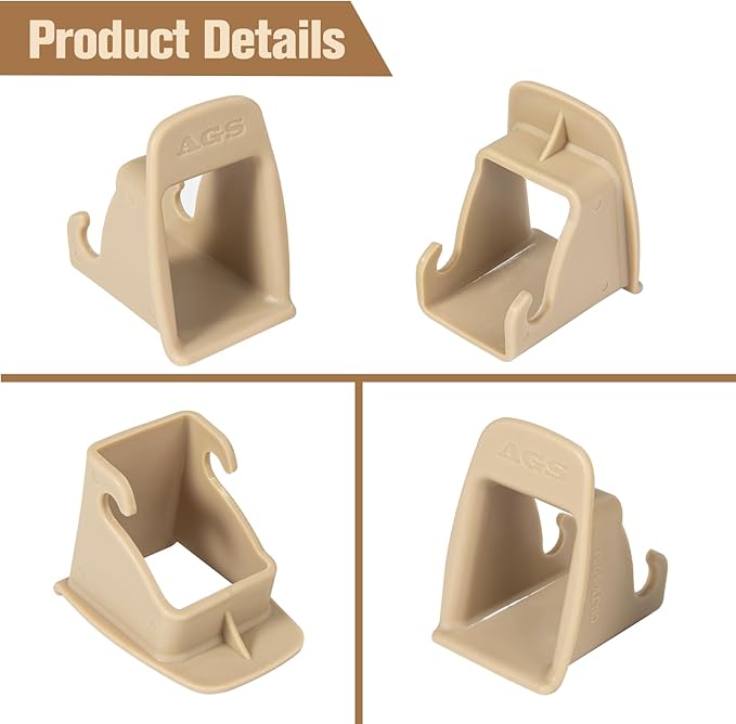ISOFIX Interface Belt Latch Guide, 2Pcs Car Seat ISOFIX Interface Buckle Fixed Guide Groove Car Seat Bracket Connector (2Pcs Beige)