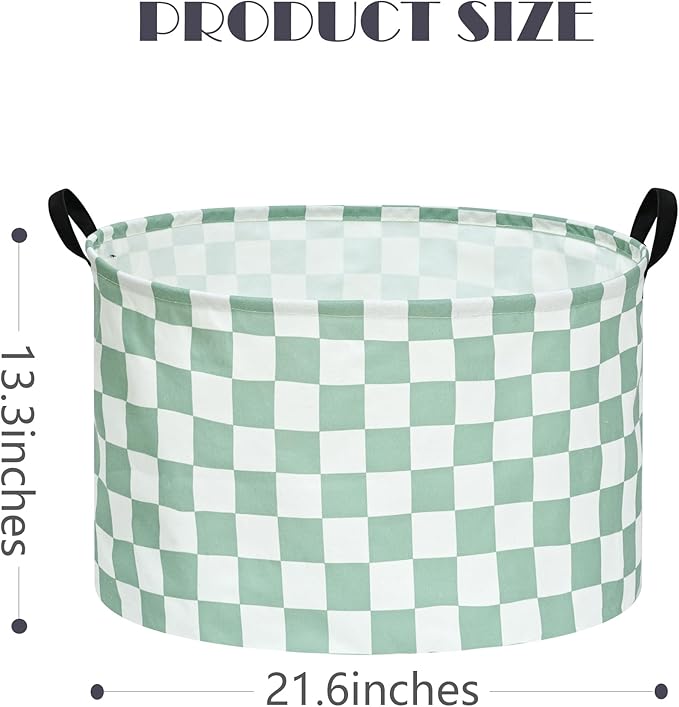 MAIZMZ Checkered Storage Basket Extra Large 80L Kids Hamper Baby Laundry Basket Waterproof Toys Car Organizer Collapsible Canvas for Home/Dorm/Pet/Office/Closet/Shelf/Gift Baskets