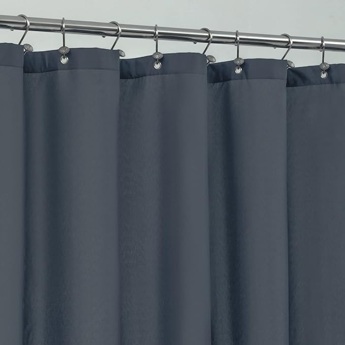 ALYVIA SPRING Stall Fabric Shower Curtain Liner Waterproof - Soft & Lightweight Small Shower Curtain with Magnets for Narrow Stall Size, Machine Washable - 36x72, Stone Blue