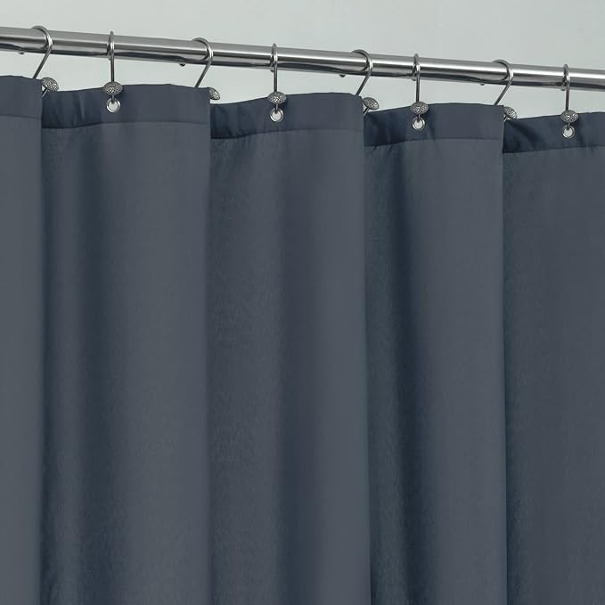 ALYVIA SPRING Extra Long Fabric Shower Curtain Liner Waterproof - 72" x 84", Soft & Lightweight XL Shower Curtain with 3 Magnets, Machine Washable - 72x84, Stone Blue