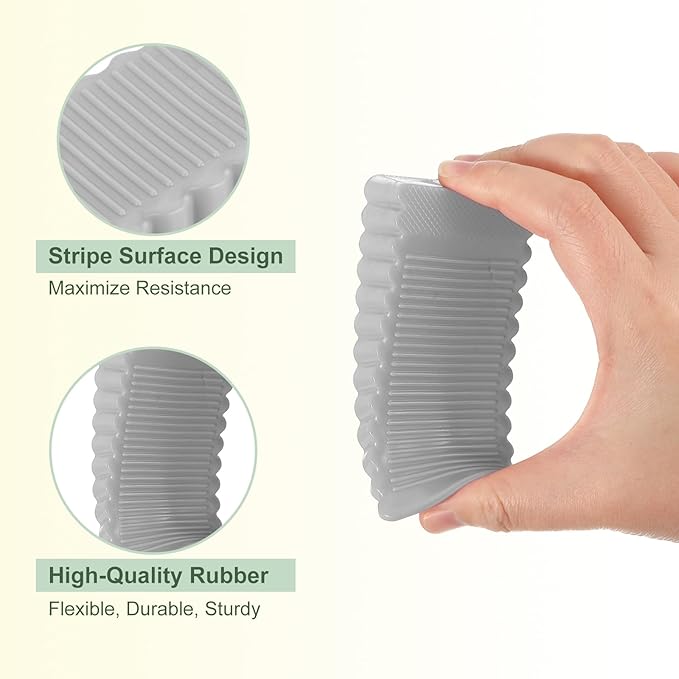 uxcell 4 Pcs Door Stoppers for Bottom of Door, 28mm/1.10 Inch Door Stops, Rubber Door Stopper Wedge Anti Slip, Window Stopper Door Stackable, Grey