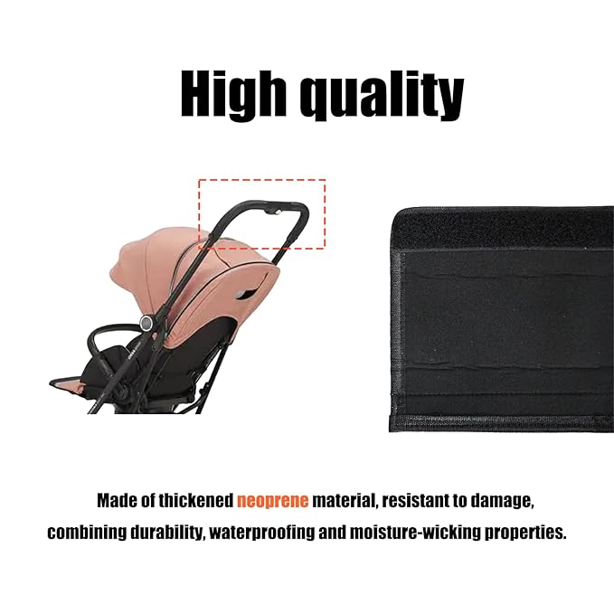 2 Pack Stroller Handle Cover (11.02 * 5.51 inches), Replacement Baby Stroller Handle Pads, Handle Sleeve Cover for Baby Stroller Pushchair, Pushchair Armrest Dust Proof Handle Sleeve