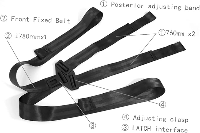 Shkalacar Car Child Seat Restraint Anchor Mounting Kit, Cars Seat Mount Bracket Universal Steel Latch for ISOFIX Belt Connector Seat Belt Bracket Latch