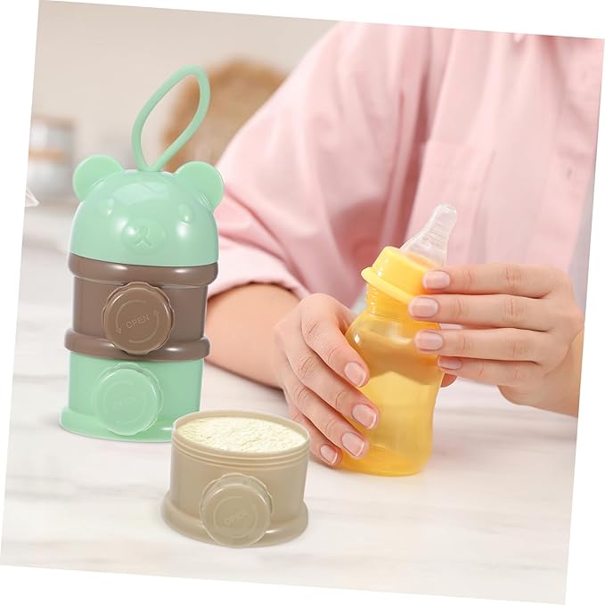 Box Storage Container Formula Mixer Blender Portable Powder Dispenser Formula Dispenser 4 Layers Milk Container Para Guardar Snack Container Travel Lait Boite Milk Powder Tool, Green