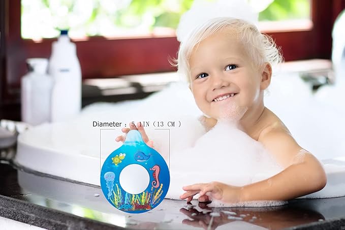 WSZCML Bathtub Drain Stopper, Silicone Tub Stopper Plug, Universal Bath Drain Cover, Beautiful Coral Reef Illustration, Kids Tots Babies Gift (Blue Whale)
