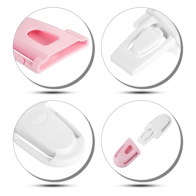 Universal Car Seat Chest Clip, Adjustable Harness Positioning Clip for Stroller and Booster Seat, Anti-Slip Shoulder Straps Holder Accessory for Parents (1 Pack, Pink&White)
