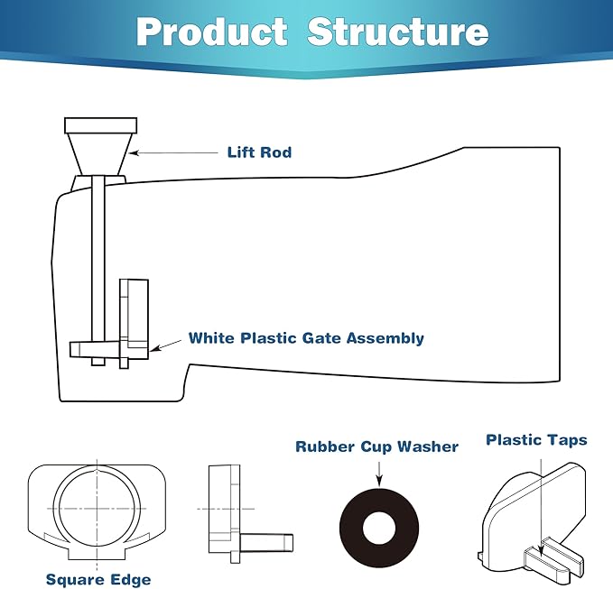 Enhon 2 Set Tub Spout Diverter Repair Kit, Includes 2 x Diverter Valve Stems, 2 x Cup Seals and 2 x Gates, Bathroom Shower Bathtub Leaky Faucet Repair Replacement Parts(Oil Rubbed Bronze,Classic)