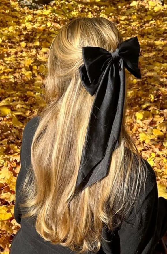 Hair Bows for Women Girls 8 PCS Hair Ribbon Bow Hair Clips with Long Tails Vintage Hair Accessories for Women