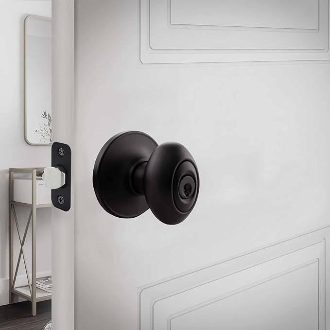 Design House 779199 Egg Keyed Entry Door Knob Matte Black
