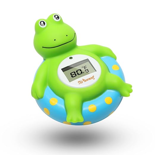 Doli Yearning Baby Bath Thermometer with Room Temperature| Fahrenheit and Celsius|Frog Lovely Shape|Kids' Bathroom Safety Products| Bath Toys…