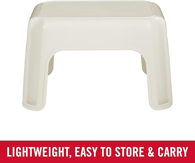 Rubbermaid Roughneck Step-Stool Bisque Lightweight Holds up to 300 pounds Ideal for Kitchen-Bath Skid-Resistant