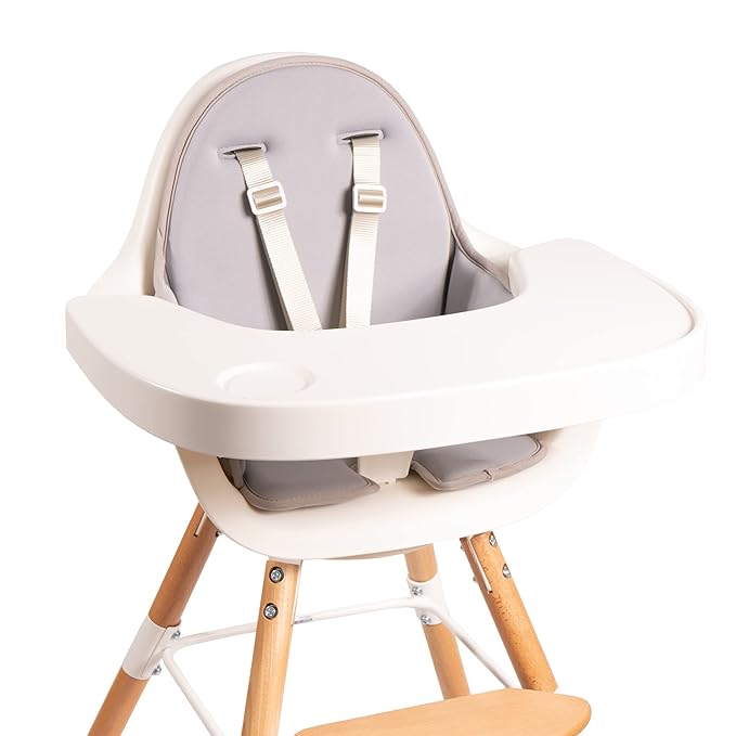 Childhome Evolu One.80° High Chair Seat Cushion, Compatible with Childhome Evolu One.80° high Chair, Soft Padded Seat Cushion, Machine Washable, High Chair Sold Separately, Light Grey