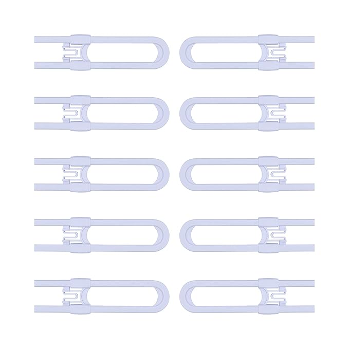 Sliding Cabinet Child Safety Locks - OKEFAN Baby Proofing Cabinet Lock Cupboard Latches for Kids on Closet Door Knobs Handles Pulls No Drill (10, White)