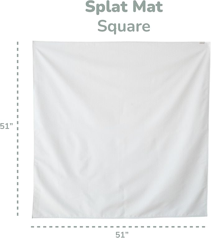 WeeSprout Baby Splat Mat for Kids, Large 51” x 51” Floor Playmat with Durable, Waterproof Surface and Non-Slip Bottom for Infants to Toddlers Under highchair, Arts and Crafts, picnics and Play