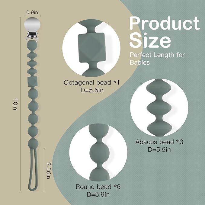 Silicone Pacifier Clips for Boys, 4 Pack One Piece Soft Flexible Pacifier Holder Clip Binky Clips for Boys