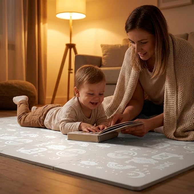 Premium Soft Foam Play Mat for Baby, 5.6 x 4 ft, Easy to Clean - The Perfect Modern Foam Playmat Fits Nicely with Your Kids Playroom Or Home Decor 0.5" Thickness (RainBoho)