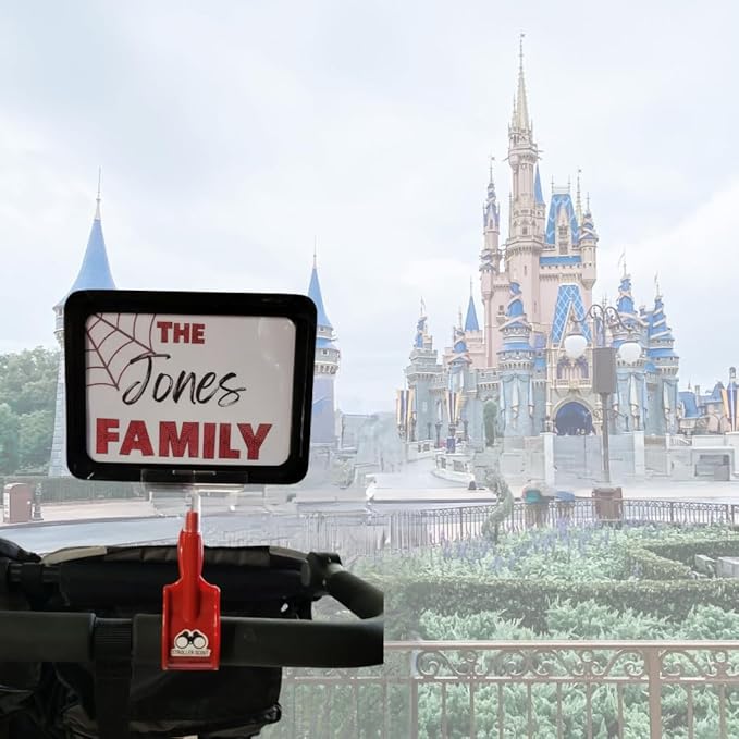 Stroller Identifier Marker Sign Flag Stroller Finder Clip- The Stroller Scout (Red & Black- Small)