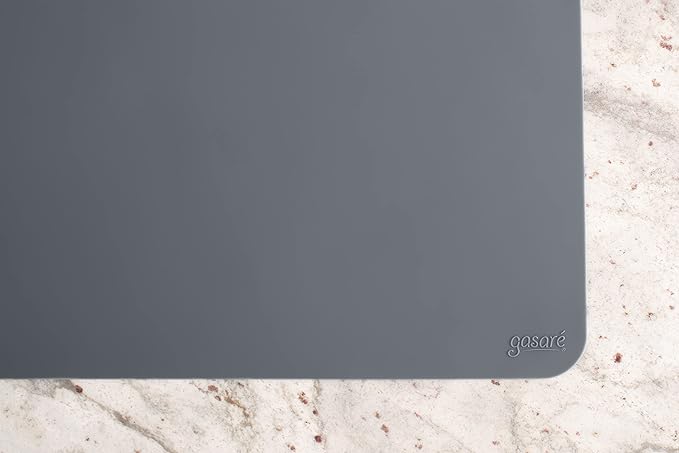 GASARÉ, Placemats Set of 4, Silicone Placemats, Table Mats, Non-Slip, Easy to Clean, Heat Resistant, Flexible, 20% Thicker, 16 x 12 inches x 1.1mm, Gray