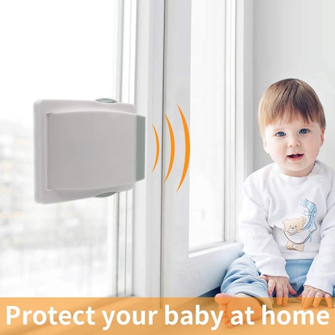 Goodv Child Proof Window Sliding Door Lock 2 Grey Packs (Suit for Working Space Over 0.42in and Under 1.18in) Security Your Baby Safe and Protect Kid outof Dangerous at Home (2, Grey)