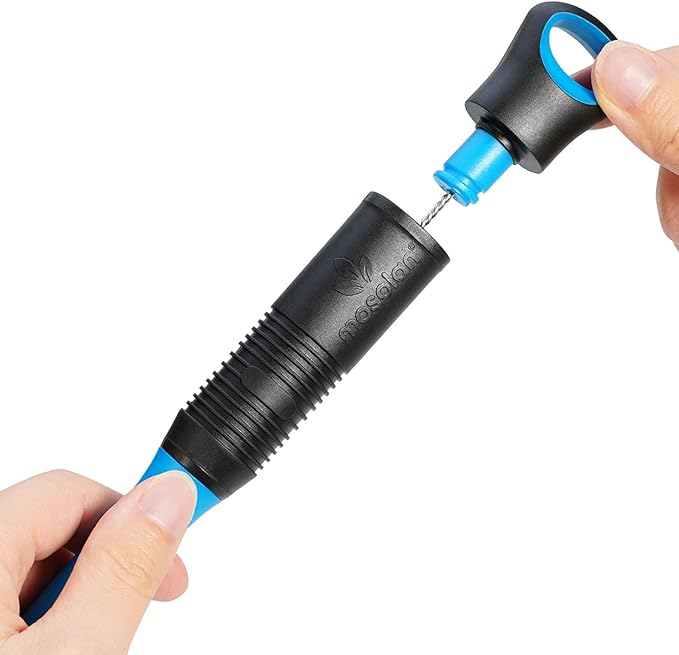 MOSOLAN 2-in-1 Water Bottle Brush and Straw Cleaner Brush, Long Handle Scrub Brush with Replaceable Head for Water Bottles, Glasswares, Mugs, Flasks, Tumblers and Kitchen Sink, Breezy Blue, 1 Pack