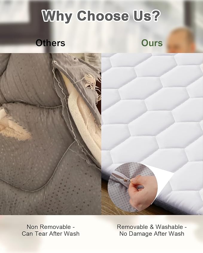 TINYHARBO Premium Foam Baby Play Mat 71" x 59" with Removable Cover, Extra Extra Thick Padding Playpen Mat, Non-Slip Floor Mat, Stylish & Easy to Clean for Crawling Baby, Infants & Toddlers, Grey