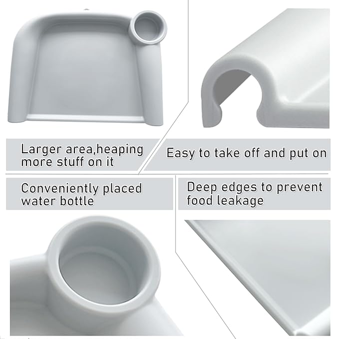 Baby Dining Tray Compatible with Inglesina Fast Table Chair Silicone Baby Feeding Tray for Clip-On Fast Table Chair Dishwasher Safe BPA Free Silicone Removable Dining Tray Accessory -Gray