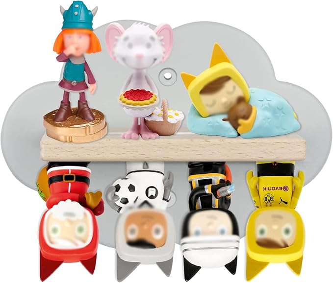 Sun3drucker Floating Shelf Wall Mount (Cloud Design) for Toniebox Tonie Figures Character - Magnetic Wooden Shelf Compatible with Tonie Audio Character for Children Baby's Room