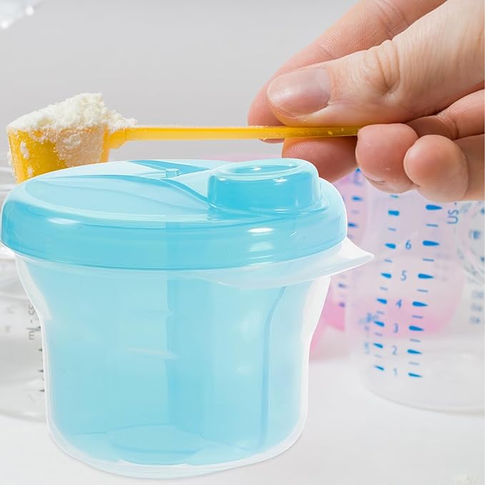 Healifty Rotating Milk Powder Box 3-Compartment Portable Baby Formula Dispenser Food Storage Container for Travel and Outdoor Feeding