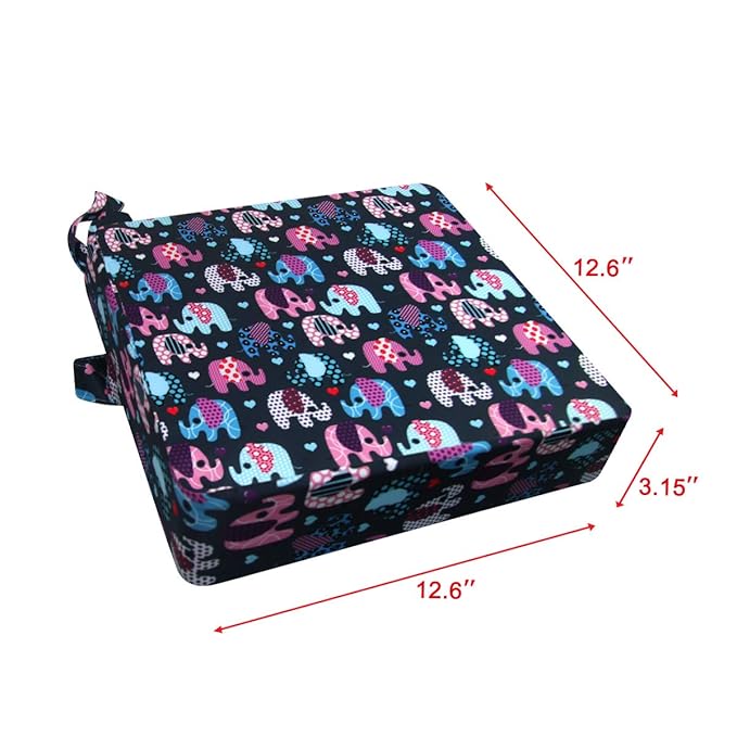 Toddler Booster Seat for Dining Table,Chair Increasing Cushion for Baby Kids,Portable Dismountable Adjustable Highchair Booster,Washable Thick Chair Seat Pad Mat Strap