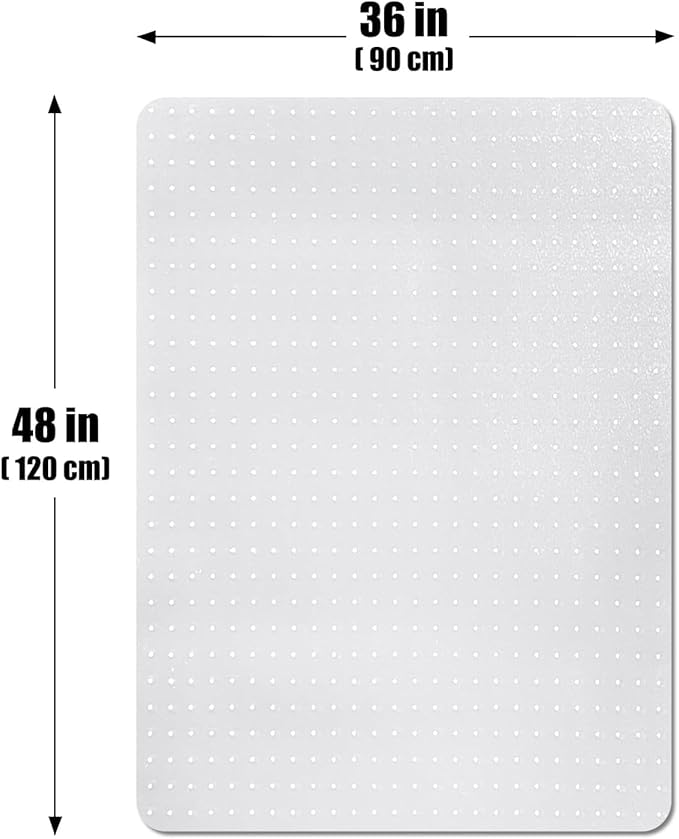 Office Chair Mat for Carpet Floors, Desk Mats 48"X36" for Rolling Desk on Low Pile Carpets, Rectangle Computer Gaming Plastic Floor Mats for Office Chair on Carpet, Flat Without Curling