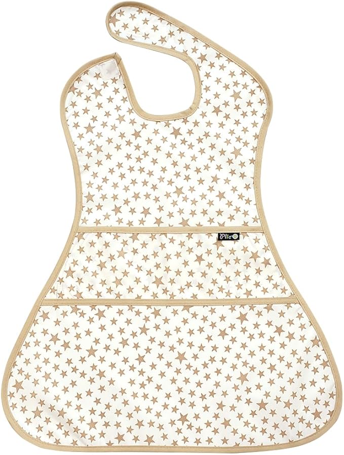 Plie Full Coverage Waterproof Feeding Bib for Toddlers – Extra Long Apron Bib for Mealtime, Self-Feeding, High Chairn