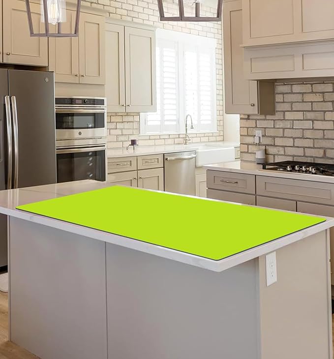 Extra Large Silicone Mat for Kitchen Counter, 31.5x23.6 Silicone Placemats for Kids Non-Stick Table Mat for Dough and Pastry Heat Resistant Mat Countertop Protector, Green