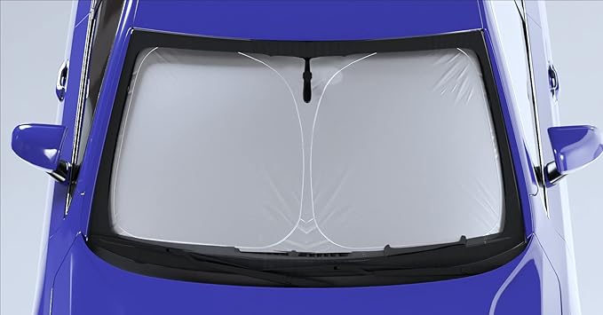 Autotech Park Foldable Sunshade Compatible with 2022-2025 Rivian R1S and R1T, UV Reflective and Easy Storage, Custom-fit Car Windshield Sun Shade
