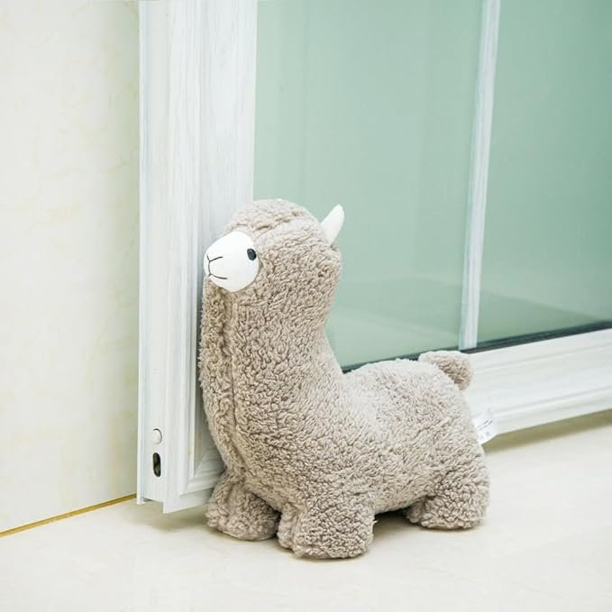 Marwood Cute Door Stopper Decorative Door Stops for Home and Office, Alpaca Weighted Interior Doorstop Fabric Stuffed Animal Door Stopper Floor Decorative