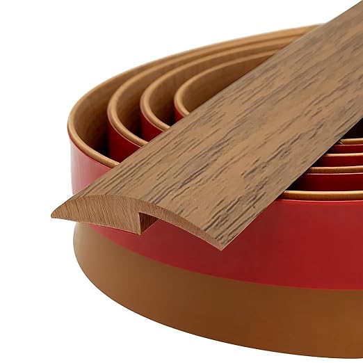 Tintvent Carpet Floor Transition Strip, Self-Adhesive Carpet to Tile Transition Edging Trim Suitable for Door Threshold/Wood Floor, Cover Height Within 5mm – Brown(10Ft)