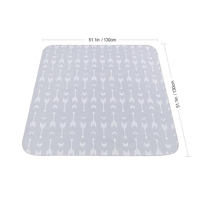 Baby Splat Mat for Under High Chair/Arts/Crafts, 51 x 51 Inch Washable Splash Mat, Waterproof and Wipeable Spill Mat, Anti-Slip Floor Protector, Portable Play Mat and Table Cloth