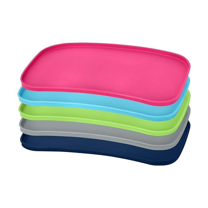 Green Sprouts Mini Platemat | Silicone Helps Avoid Harmful Chemicals | Contoured Design fits Most high Chairs, Helps Toddler Develop Independent Eating Skills, Heat-Resistant, Dishwasher Safe